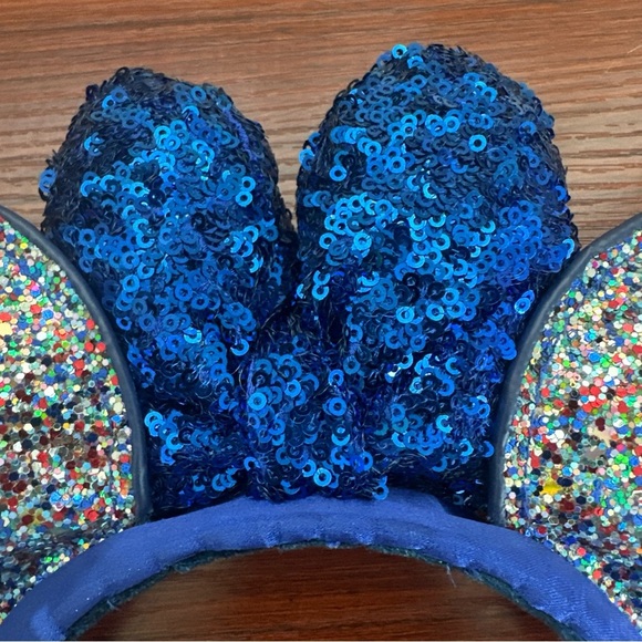 Disney Parks Blue Glitter Minnie Mouse Ears Headband 2020 Sparkles Fun Party - Picture 8 of 10